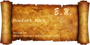 Bonfert Márk névjegykártya